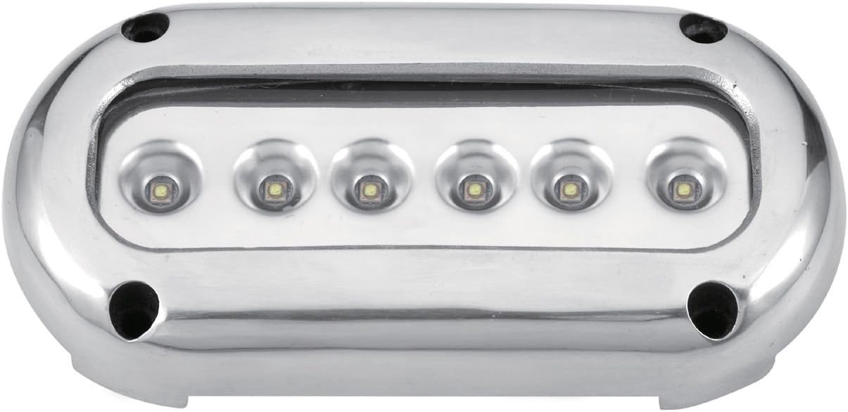 Pactrade Marine 2PCS White LED Stainless Steel Underwater Light Surface Mount