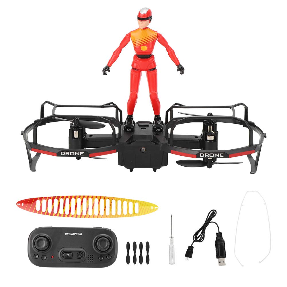 Drone Giocattolo Multifunzione RC, 2 Assi RC Stunt Parapendio Drone Altitude Hold Mode Drone Quadcopter(Rosso)