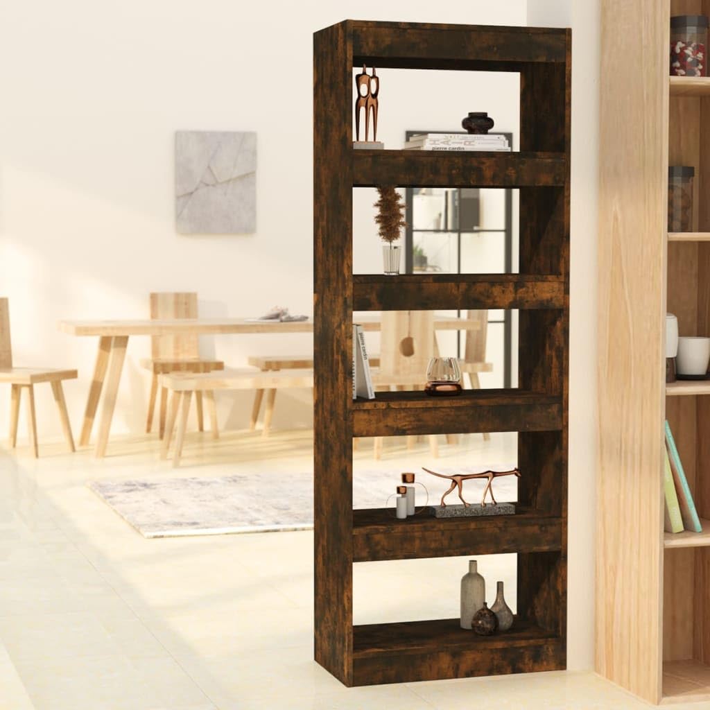 Generisch Bücherregal/Raumteiler Räuchereiche 60x30x135 cm Holzwerkstoff,Möbel,Regalsysteme,Bücherregale Bücherschränke-813608