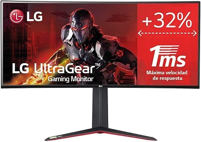 LG 34GN850-B – Monitor Gaming UltraGear 34 pulgadas WQHD, ‎3440×1440, Panel NanoIPS, 21:9, HDMI, DisplayPort, 1ms, 144Hz, 1000:1, 400nit, DCI-P3 98%, Conectividad Universal, Color Negro