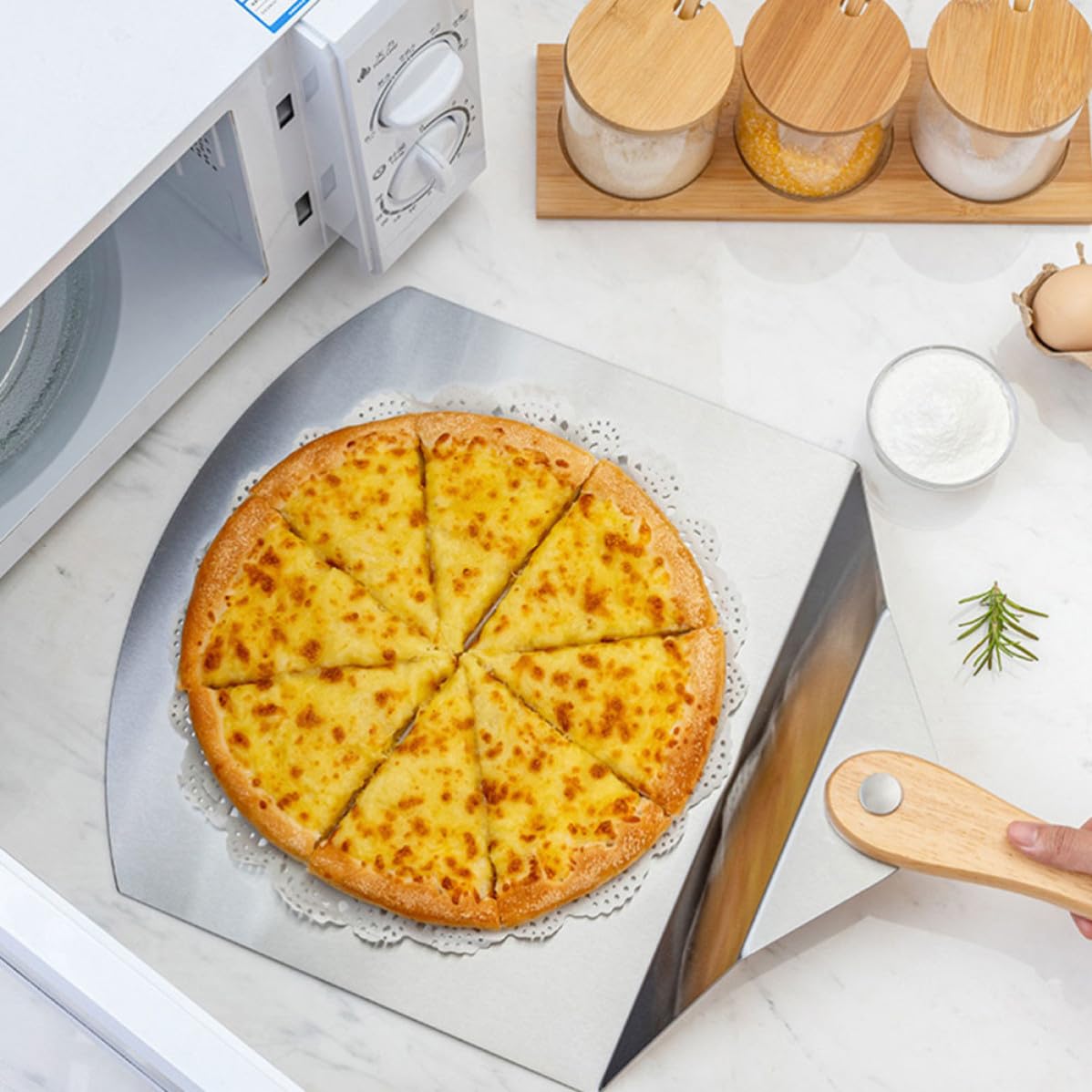 Spatola Foro Pieghevole Inox Legno per Acciaio e Pizza