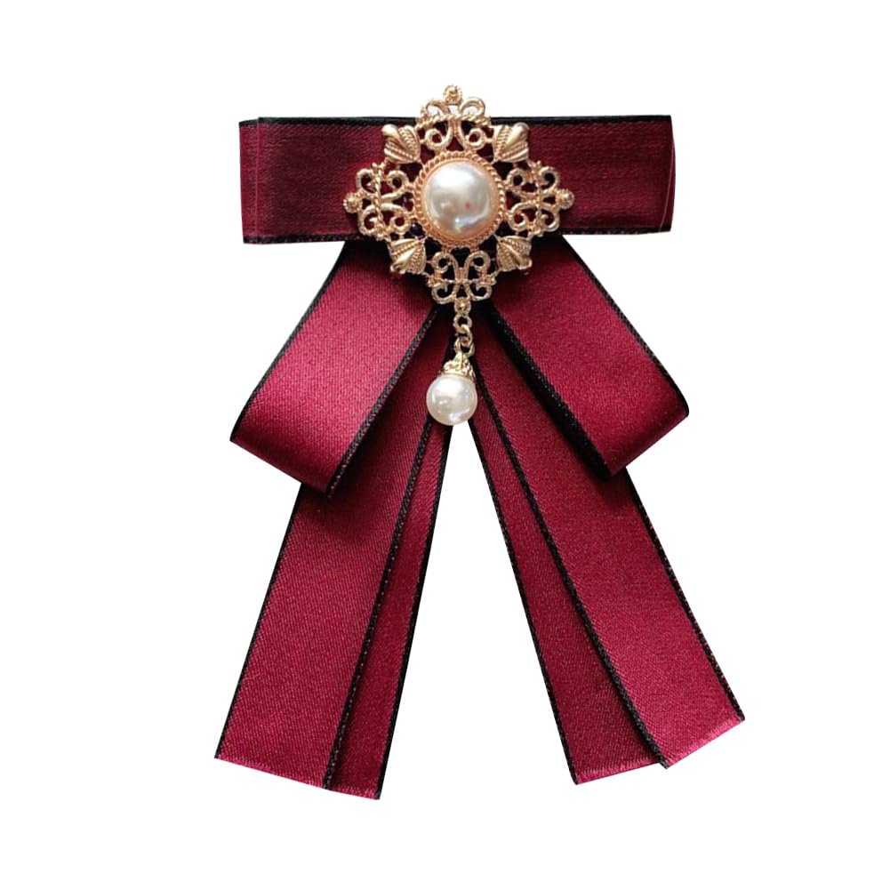 Rhinestone Retro British Style Pre-tied Adjustable Fabric Ribbon Bow Tie for Women Men Uniform Necktie Bownot