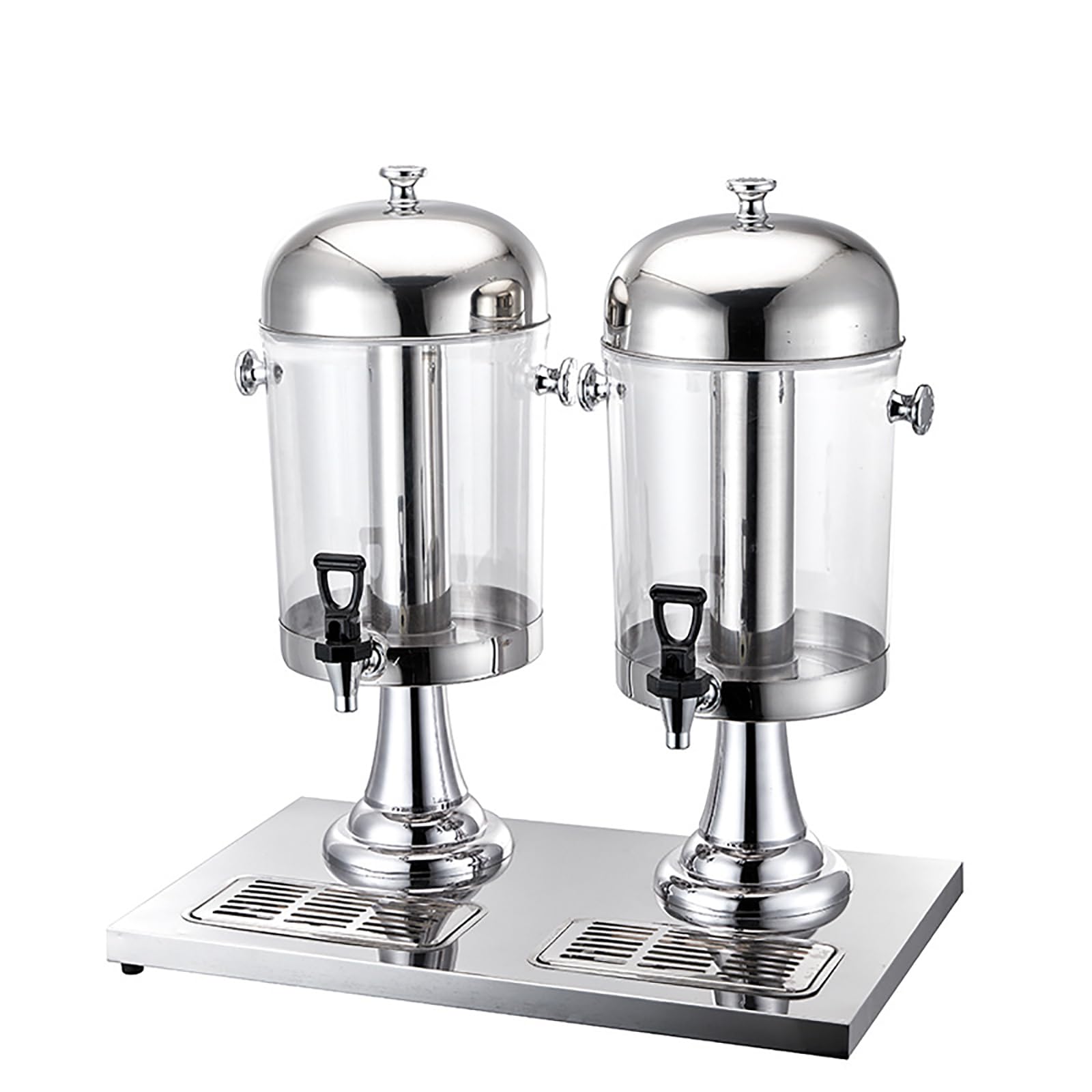 ASerZenith Drink Beverage Dispensers For Parties Breakfast Buffet Bars Hotels, 16L/ 24L Stainless Steel Drinks Dispenser Container With Ice Container, Cold Beverage Dispenser(Silver-16L)