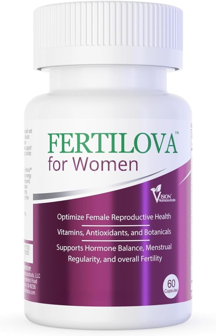 Vision Nutra Fertility Support Supplement for Women | for Hormonal Balance & May Support Menstrual Regularity | Fertilova 60 Vegan Capsules - 2 Month Supply