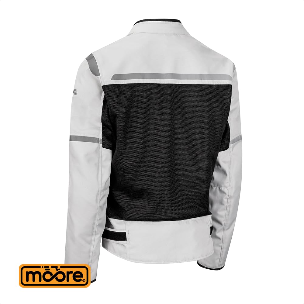 Moore I Chaqueta de Moto Bahia Lady Gris/Negro – Verano, Protecciones CE, Diseño Femenino