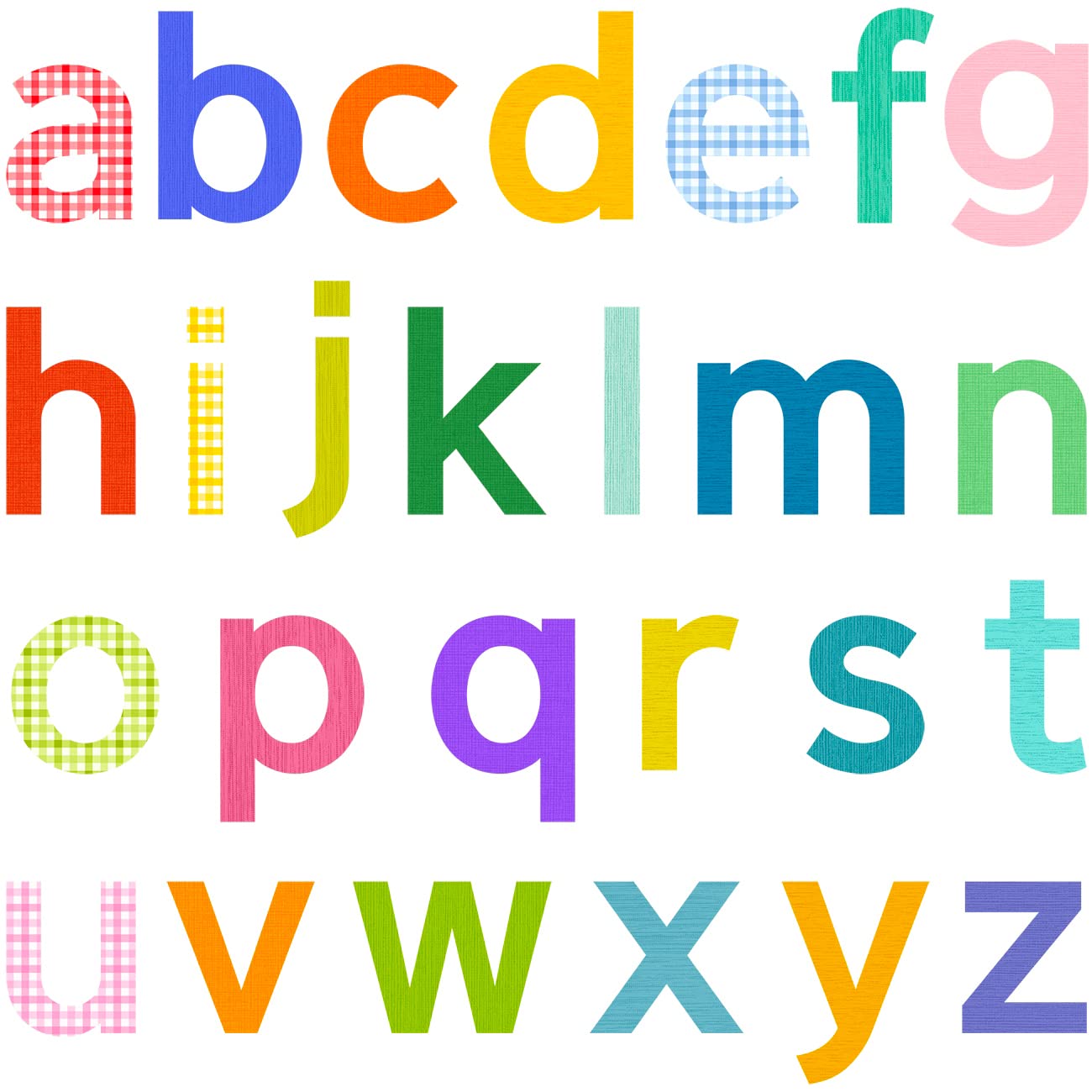 DECOWALL DW-1908 Pattern Alphabet Kids Wall Stickers Wall Decals Peel and Stick Removable Wall Stickers for Kids Nursery Bedroom Living Room d?cor