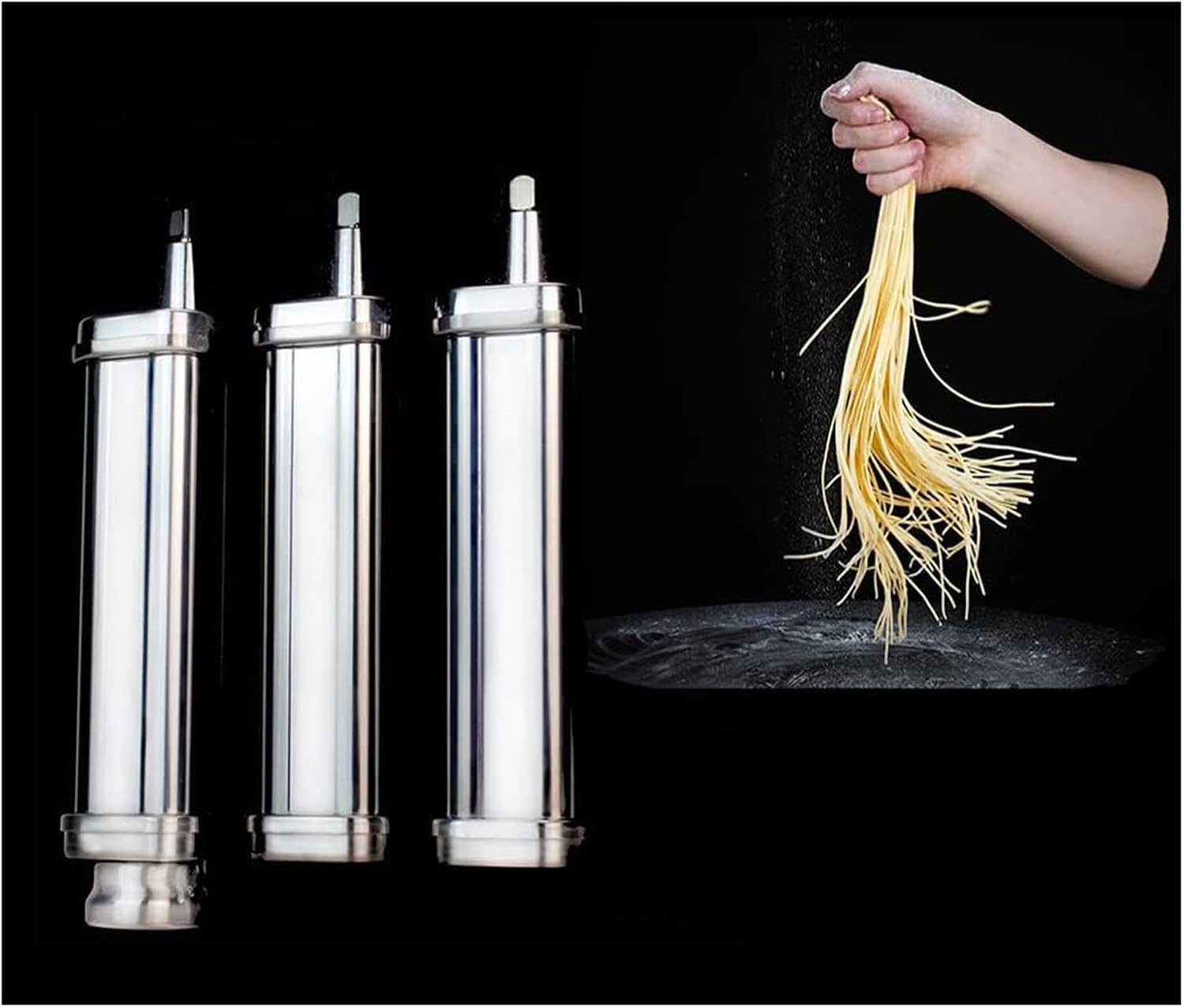 3Pcs/Set Pasta Maker Attachments For Stand Mixer, Including Sheet Roller, Spaghetti Cutter, Fettuccine