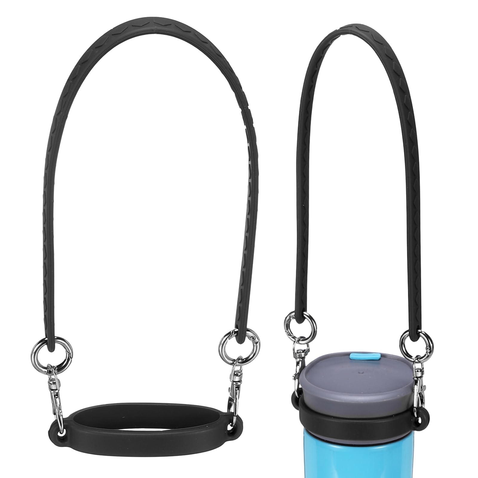 YELARXI Silicone Water Bottle Handle, Water Bottle Handle Strap Universal Carrier Strap for Stanley Cup Accessories & White-Fitting for (Hiking/Camping/Gym/Fitness/Travel/Outdoor Use)