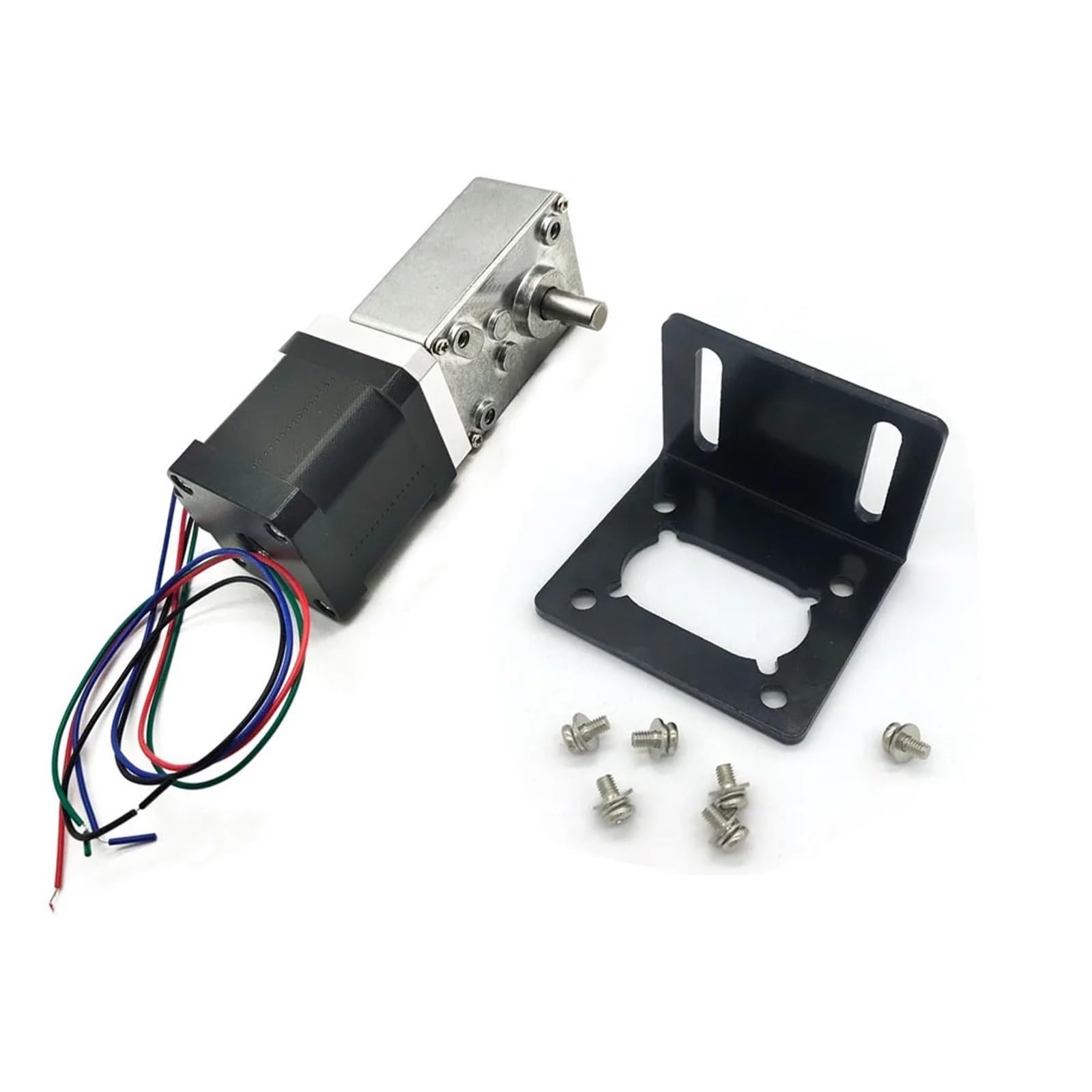 Motore di riduzione dell'ingranaggio a verme Motori passo-passo 42BY 12V Motori passo-passo a vite senza fine 24V DC Riduttore autobloccante Riduttore di velocità a vite senza fine(Ratio 1-49,Package