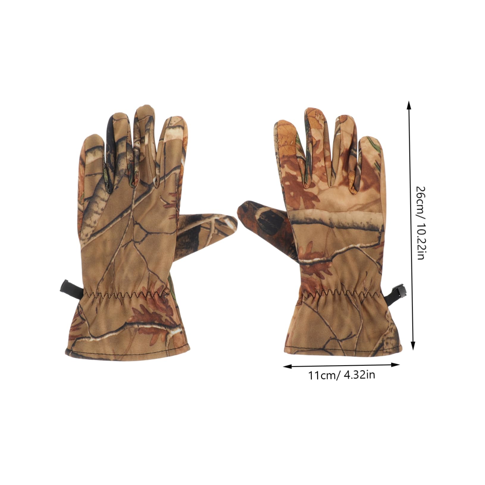 GANAZONO Guantes Forro Polar de Camuflaje Impermeables para Caza Dedos Completos Cálido y Resistentes al Viento para Actividades al Aire Libre y Esquí
