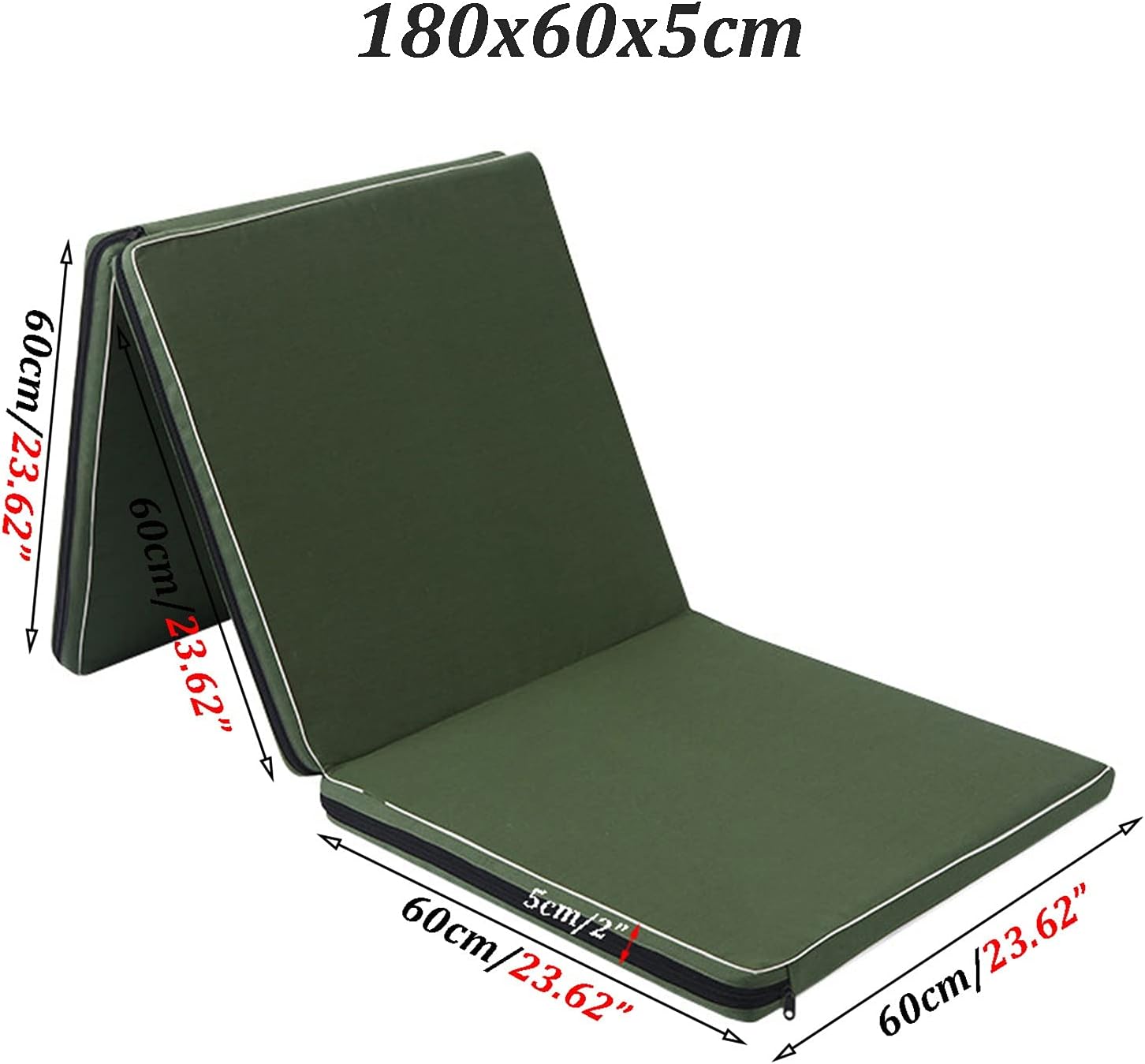 Exercise Mat Folding Canvas Gymnastics Mat, Easy to Carry and Train, Used in Kindergarten Bounce Training, Martial Arts, Yoga (Color : 180x60x5cm)