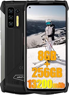 Robusto smartphone à prova d'água Ulefone Power Armor 13, bateria de 13200mAh, câmeras de 8 GB + 256 GB, 48 MP + 16 MP, Helio G95 6,81 "FHD + telefone Android 11, carregamento sem fio IP68 NFC