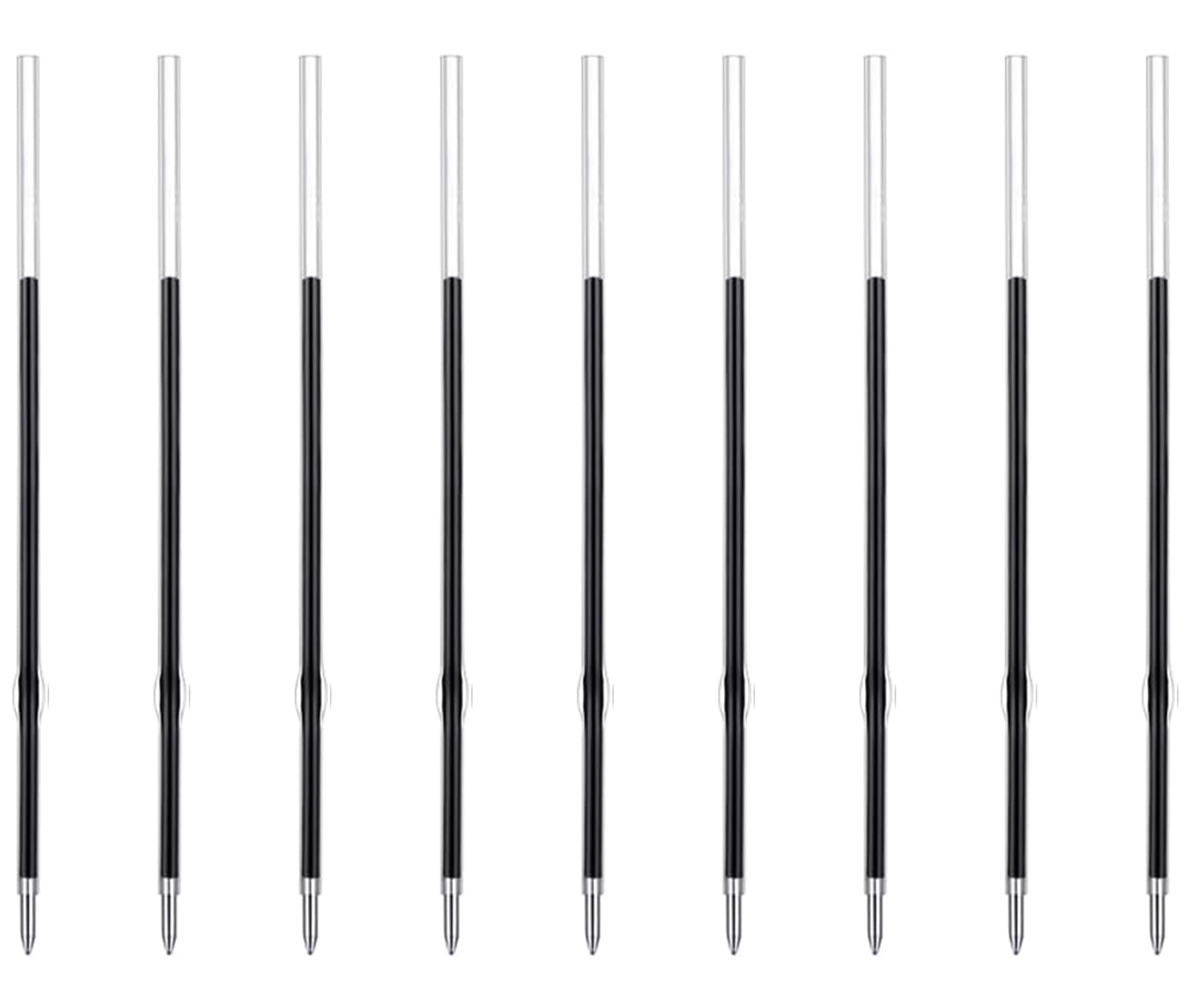 MengRan 3.85'' Ballpoint Ink Pen Refills for Click Pens, 1 mm Medium Point Tip, (Refills-Black ink-10Pcs)