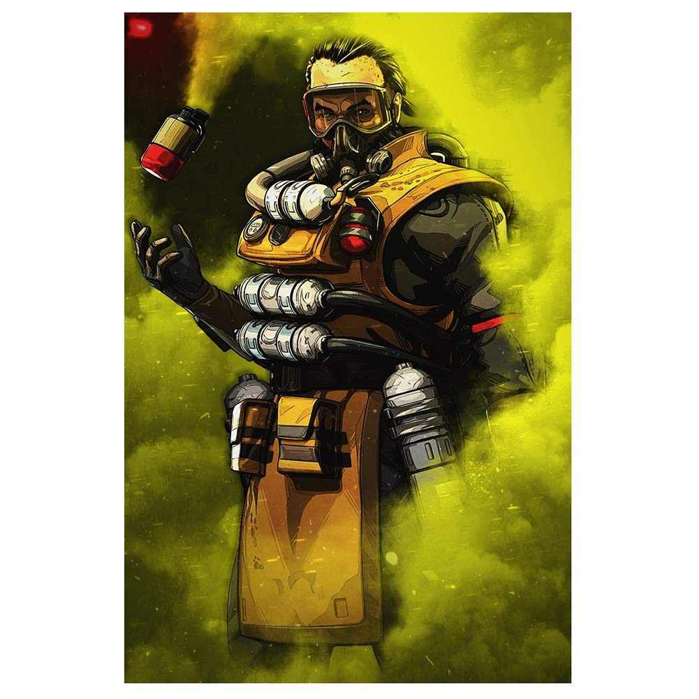 Jacobera APEX Legends Poster Wall Decal Sticker, Wall Art Mural Home Decor for Bedroom Livring Room(Caustic)