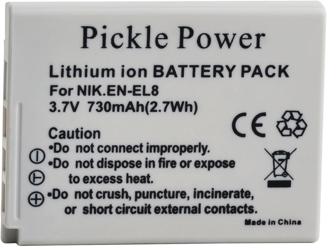 Pickle Power EN-EL8 Battery 2 Pack and Charger for Nikon Coolpix P1 P2 S1 S2 S3 S5 S6 S7 S7c S8 S9 S50 S51 S51c S52 S52c, Cool-Station MV-11, MV-12