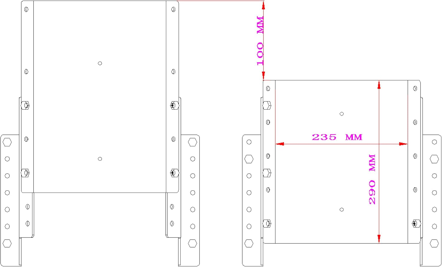 MJ-1-DP Jack Plate 4'' Setback Small Engine Jack Plate Adjustable Outboard Engine Jack Plate for Boats, Up to 35HP, Manual Height Adjustment, Includes Mounting Hardware (Black)