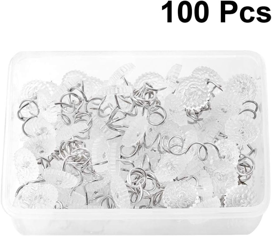 100pcs Twist Pins Stainless Steel Screw Nail Twist Pin for Furniture Upholstery Slipcovers Drapes Bedskirts
