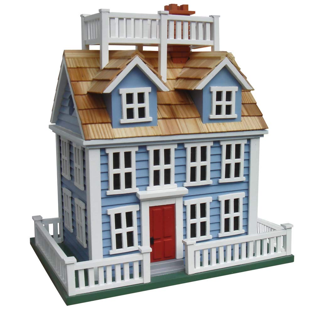 Home BazaarCM-1002 Nantucket Colonial Birdhouse, Blue