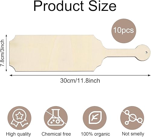 Miniatura 10 de 4 paletas de madera sin terminar de 17 pulgadas, paleta de fraternidad griega, paleta de madera de pino maciza, paleta de madera de fraternidad de
