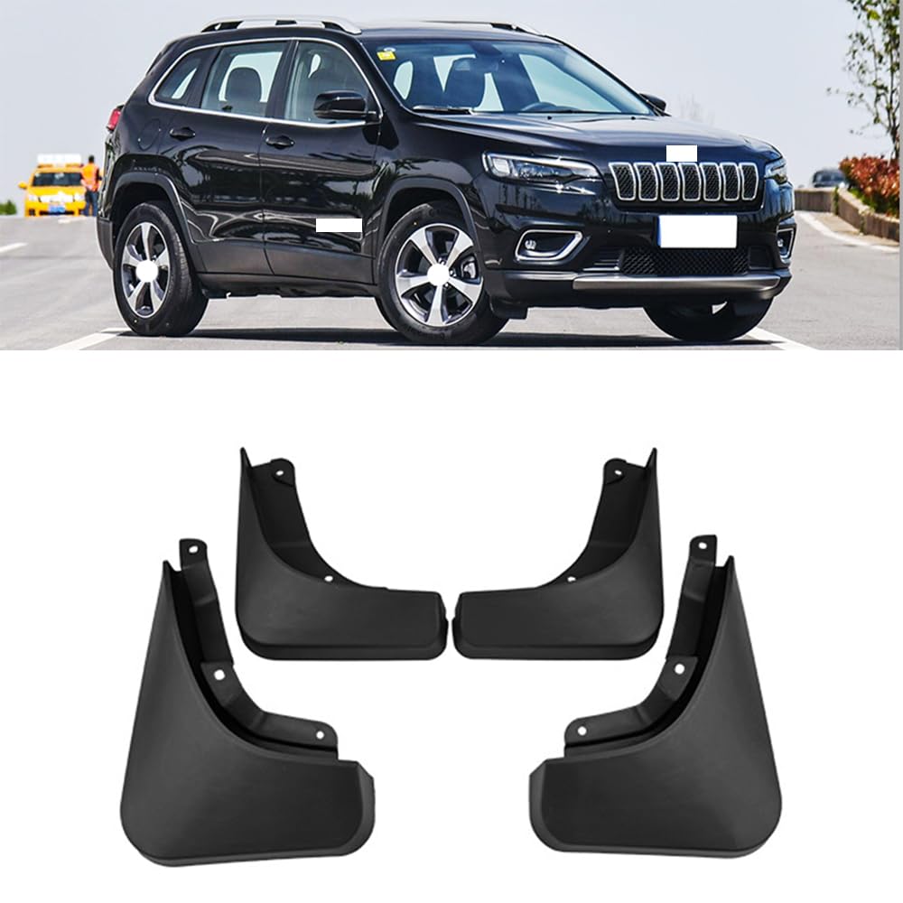 RJQXZXGQ Car Mud Flaps, for Jeep Cherokee 2019-2022 Front & Rear Car Mud Flaps, Splashproof Tough Auto Splash Guards Fenders