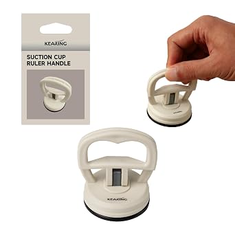 KEARING Suction Cup Quilting Ruler Handle - Heavy Duty Beige Grip Tool