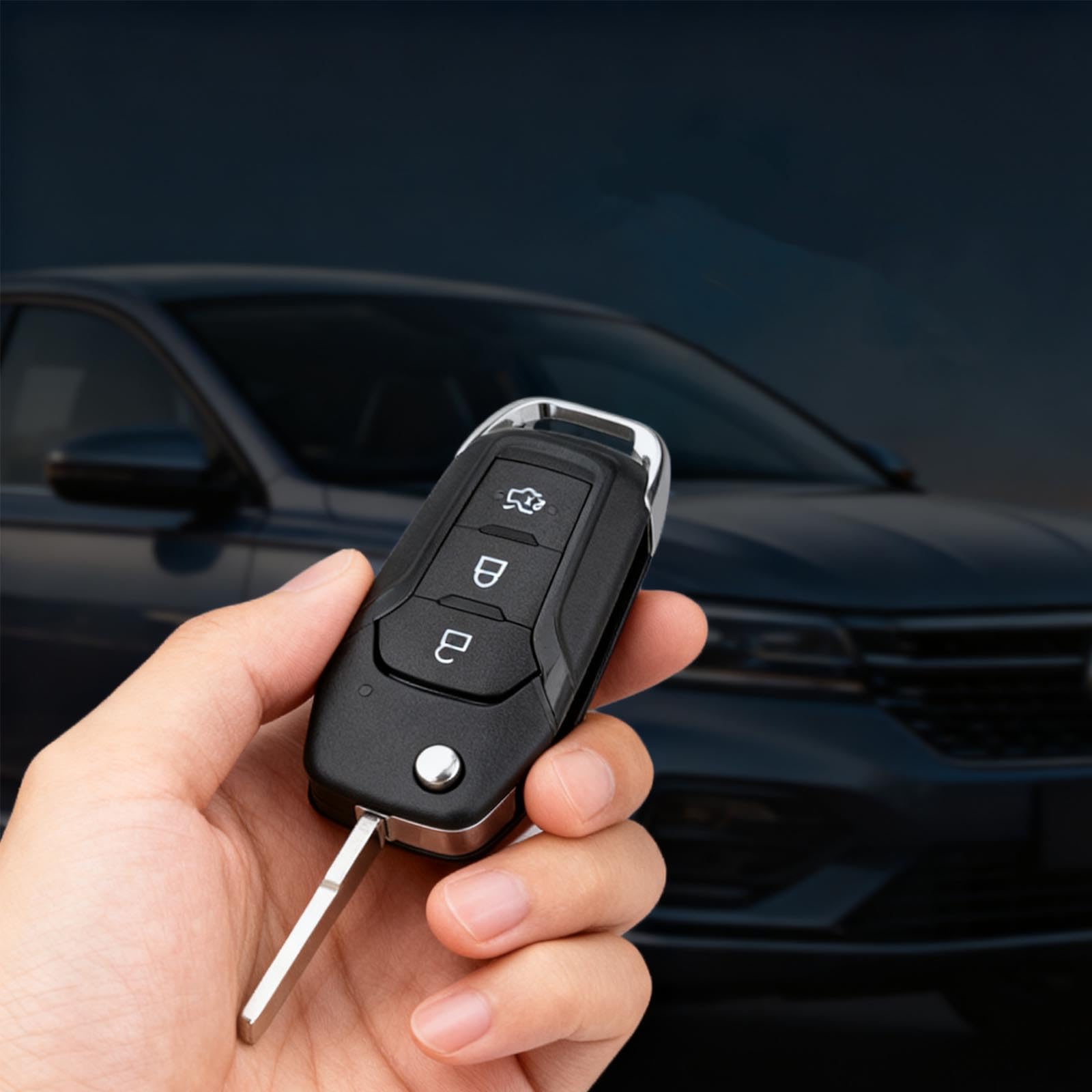 Ford 3-knops smart key met elektronica 433MHZ - 4D63 transponder