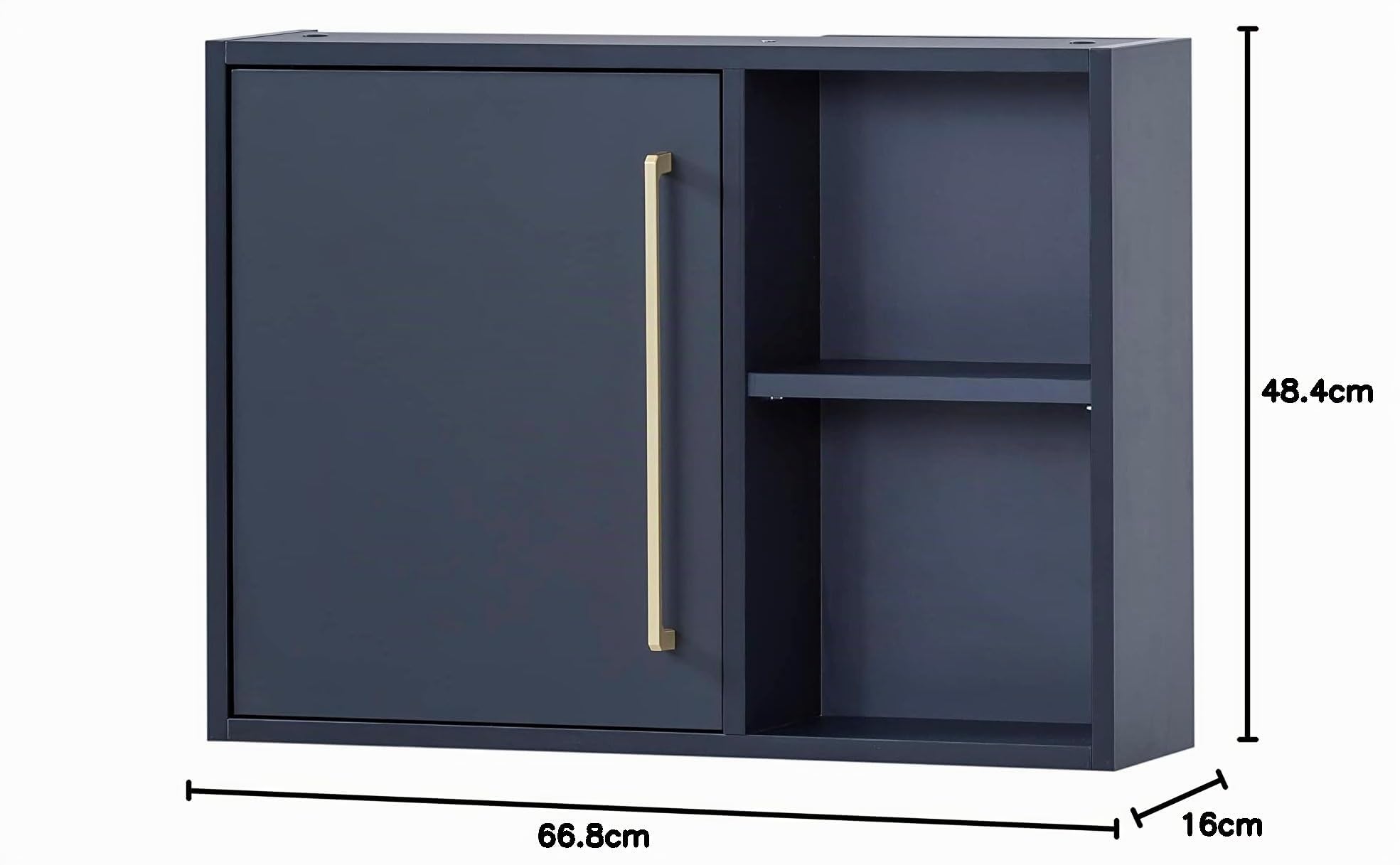 Schildmeyer Kent 153912 Armoire Suspendue, Bleu Nuit Et Or, 66,8 x 16 x 48,4 cm
