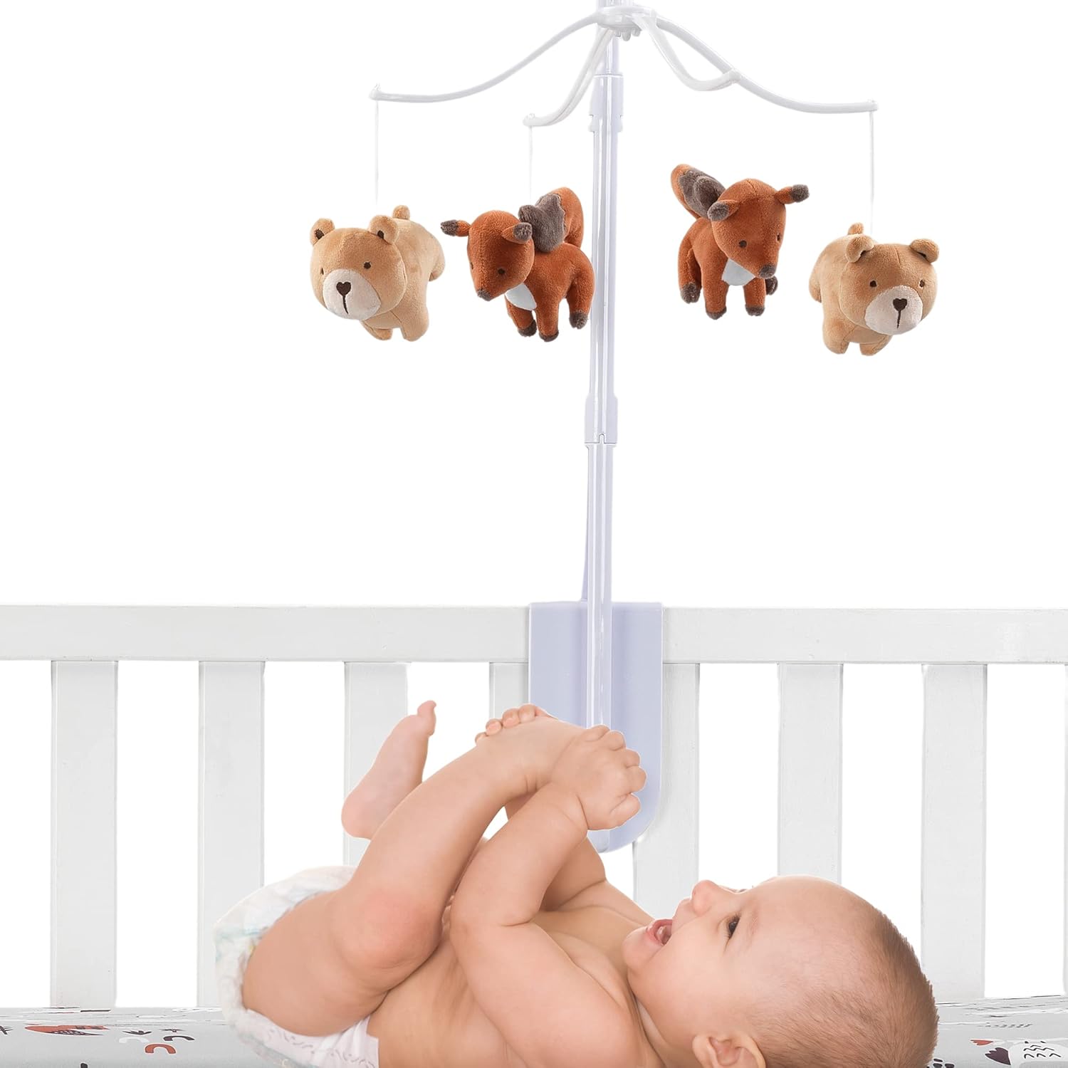Bedtime Originals Animal Alphabet Bear/Fox Musical Baby Crib Mobile Soother Toy - Image 3
