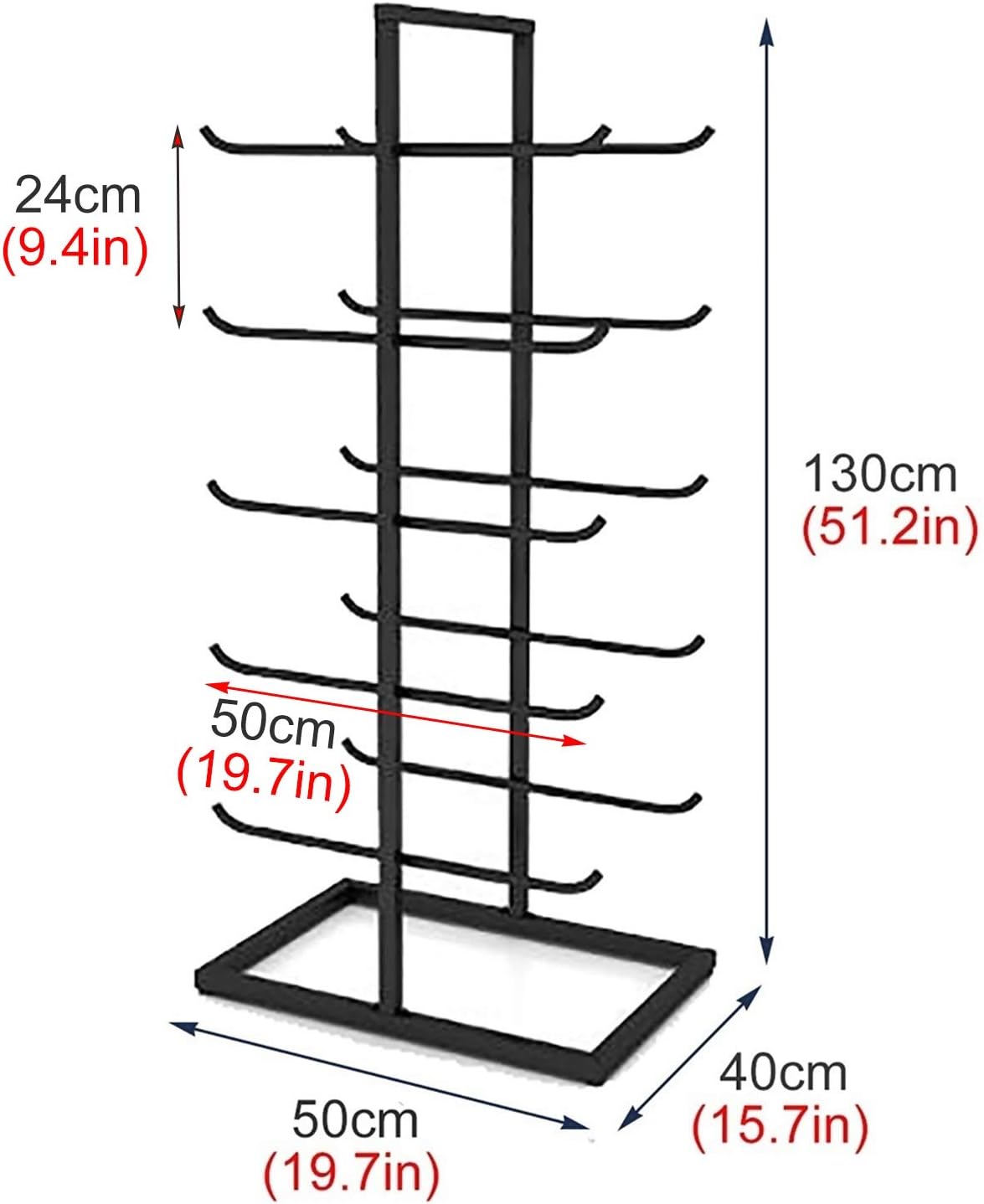 5-Tier Yoga Mat Rack Organizer - Double-Sided Foam Roller Storage Stand for 10 Mats - Metal Display Holder for Home Gym, Fitness Studio, and Yoga Classes image 3