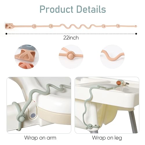 Miniatura 9 de Cucharas de bebé que se alimentan por sí misma, correa de silicona de grado alimenticio para mantener el tenedor y la cuchara fuera del suelo, ideal