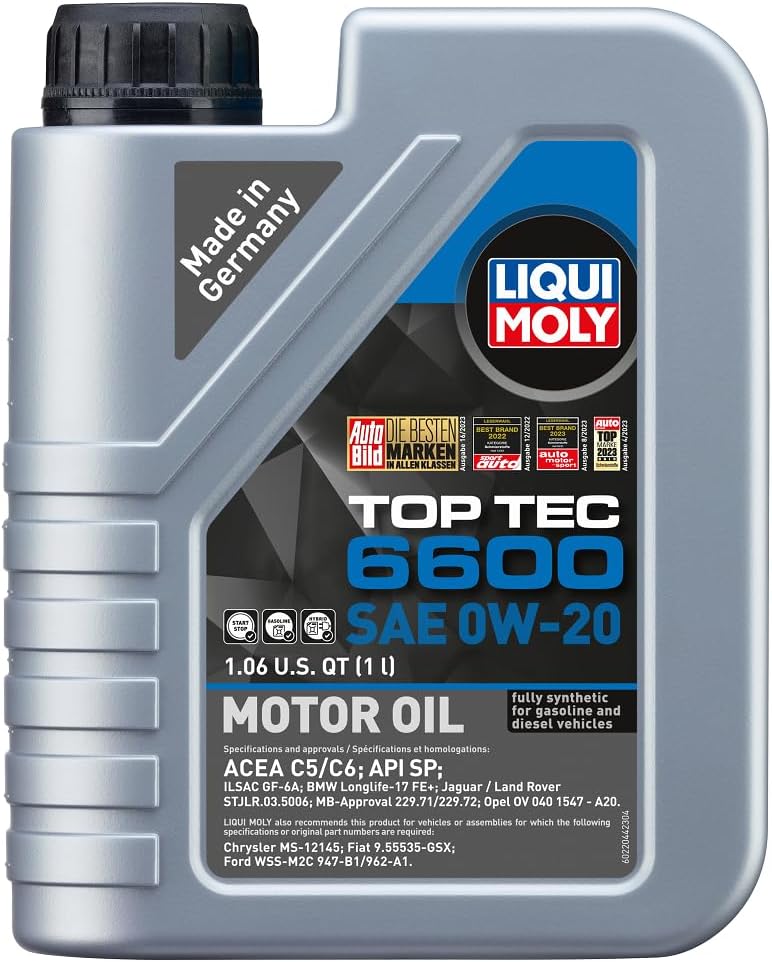 Top Tec 6600 SAE 0W-20 | 1 L | Synthesis Technology Motor Oil | SKU: 22044