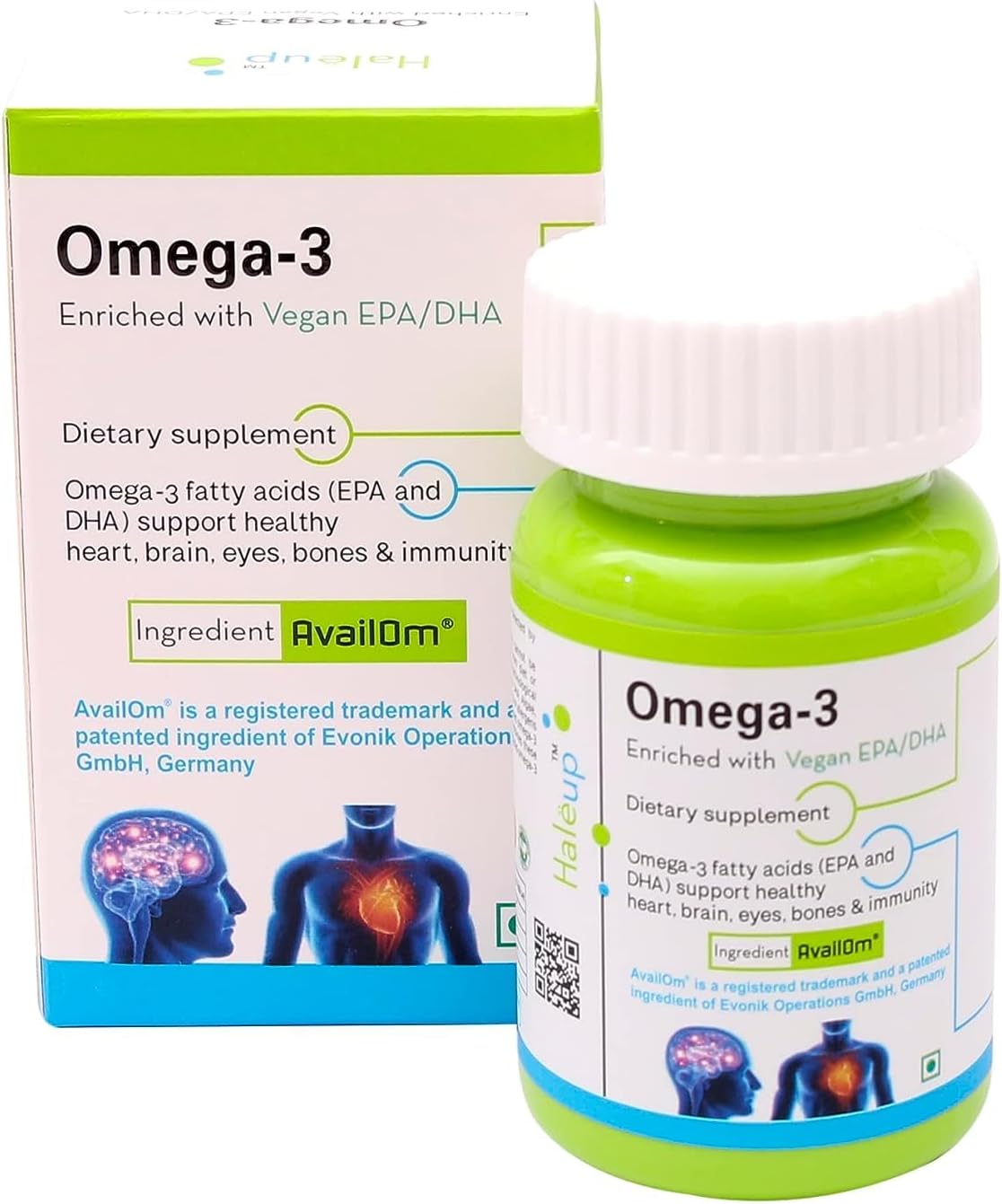 Omega 3, 500 mg  Evonik Germany II Enriquecido con EPADHA  Corazón Saludable  Cerebro  Inmunidad (paquete de 1)