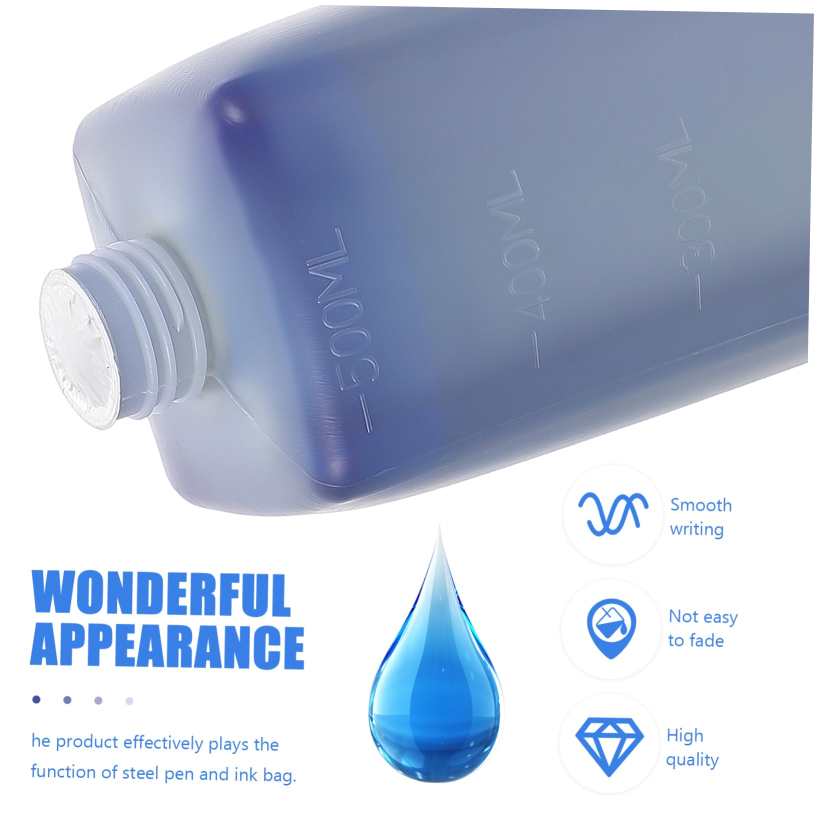 Inchiostro per Penna Cancellabile 500ml Blu in Flacone Plastico | 1 Pezzo, Ricarica Semplice e Pratica, Colore Resistente allo Sfaldamento Colore Casuale