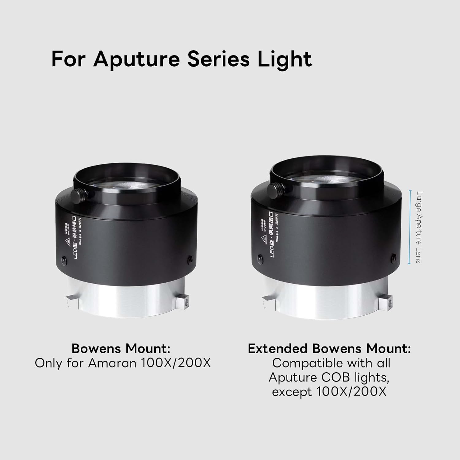 Bowens Mount Optical Snoot for Aputure Cob Light, Photography Spotlight Projector Conical Snoot,Compatible with Aputure Amaran 150/300c,600x Pro,Godox SL60 etc, 5 Color Filters, 31 Gobos