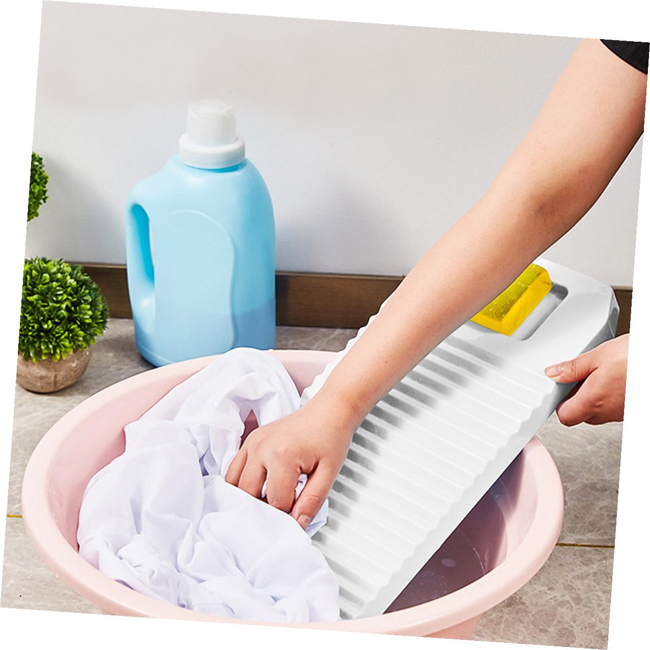 Tabla de Lavar sin Dañar la Ropa para Ropa de Plástico Abs Blanco, Resistente y Gruesa, Adecuada para Lavado Manual en Viajes y Camping