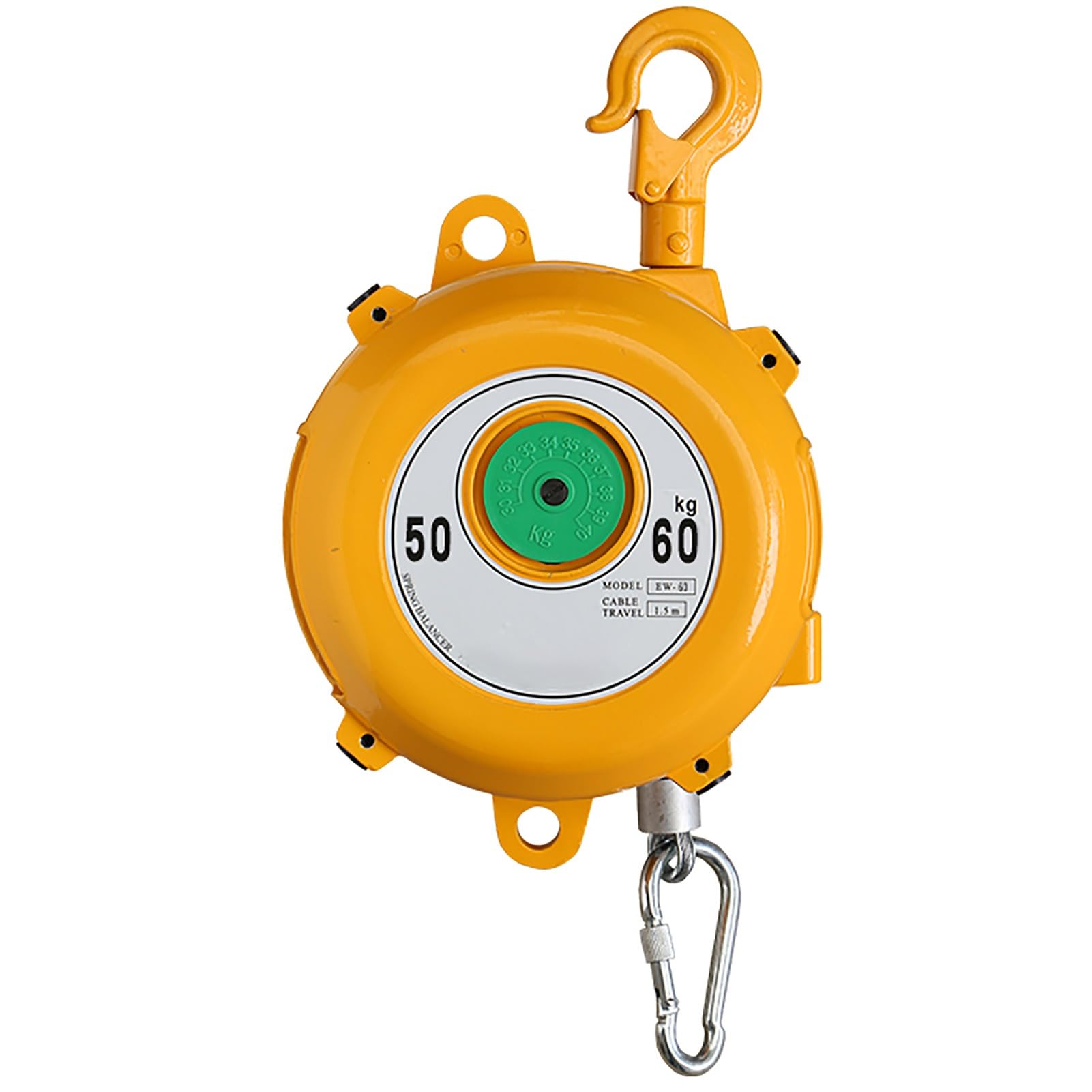 WEKONUMEX Retractable Spring Balancer, Spring Balancer 1.5m Retractable Hanging Holder 1-80kg Heavy Duty Steel For Workshop(50-60kg)