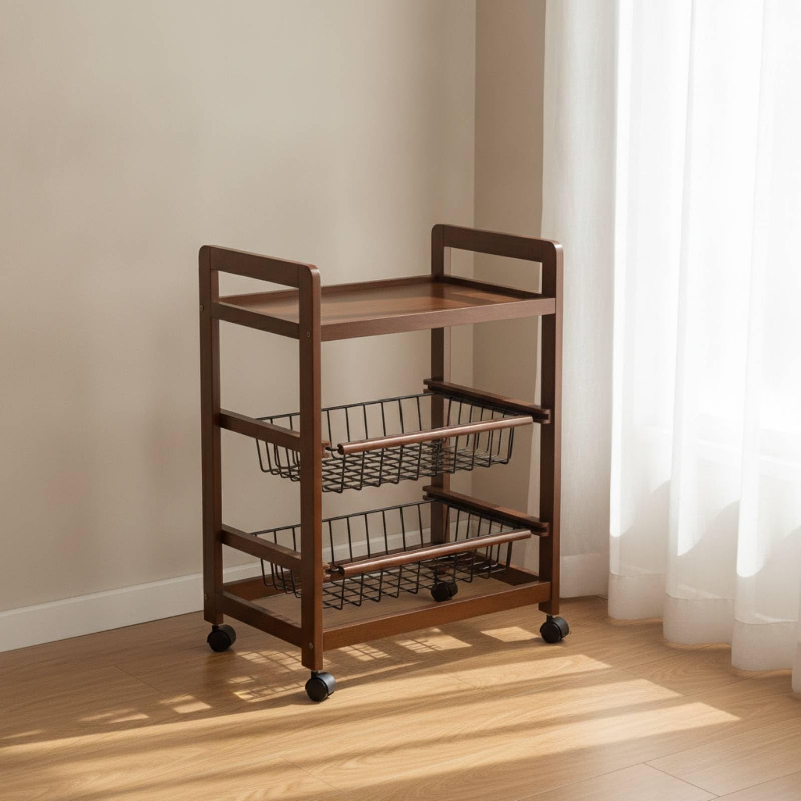 Organizador Cocina con Ruedas Estrecho Estantería con Ruedas Estable Mueble para, Grande, con Cajón, 43cm De Largo, Altura 95cm