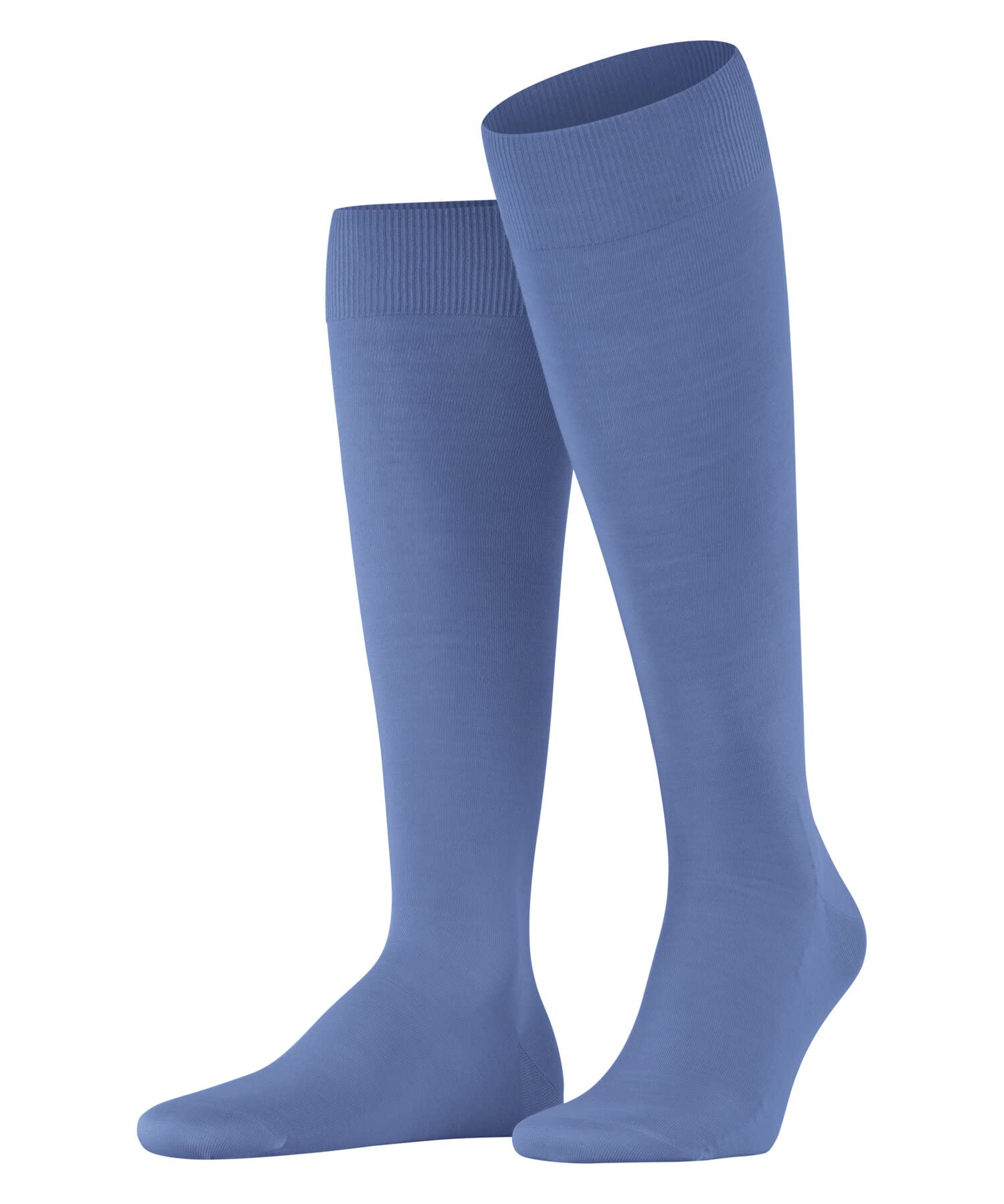 FALKE Men's ClimaWool M Kh Temperature-Regulating Long Plain 1 Pair Knee-High Socks, Blue Cornflower 6554, 10-11