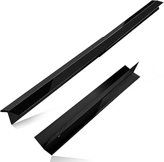 Stove Gap Covers Stainless Steel 2 Pack, Heat Resistant Metal Gap Filler Seals Spills Between Stove and Counter, Extendable 13.8"-27.5" Oven Side Gap Cover Guards for Kitchen Stovetop Cooktop, Black