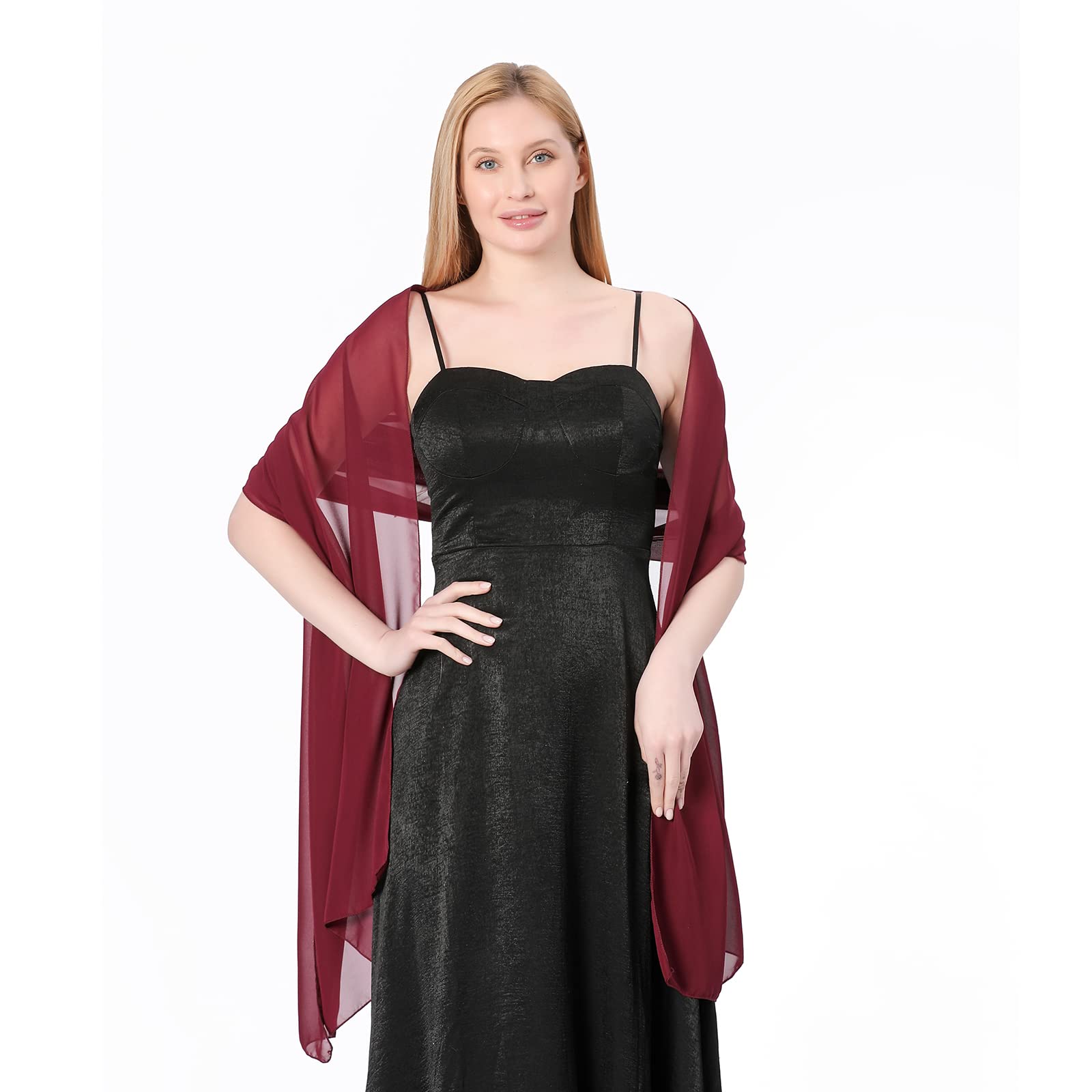 Proumhang Mujeres Mantones de Gasa Suave Bufandas Wraps para Novia Dama de Honor Fiesta de Boda Vestido de Noche y Vestidos para Ocasiones Especiales 70cm x 200cm