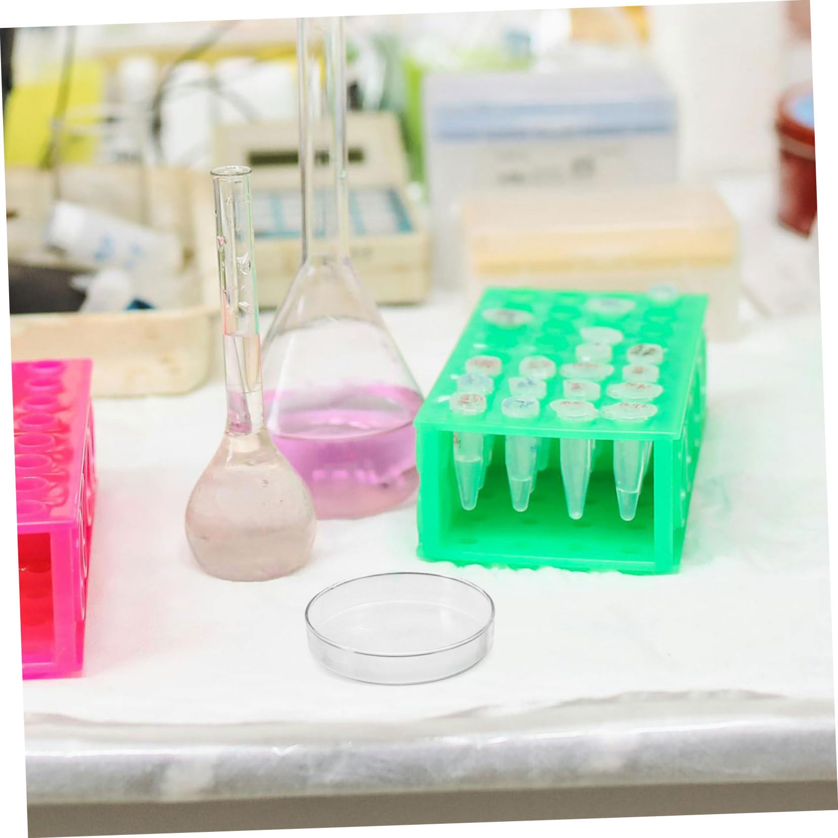 PLAFOPE 5 Stück Teiliges Glas Petri-schale mit Deckel Hitzebeständig und Langlebig für Mikrobiologie Pflanzengewebekultur und Laboruntersuchungen Klare Kulturplatten für Präzise