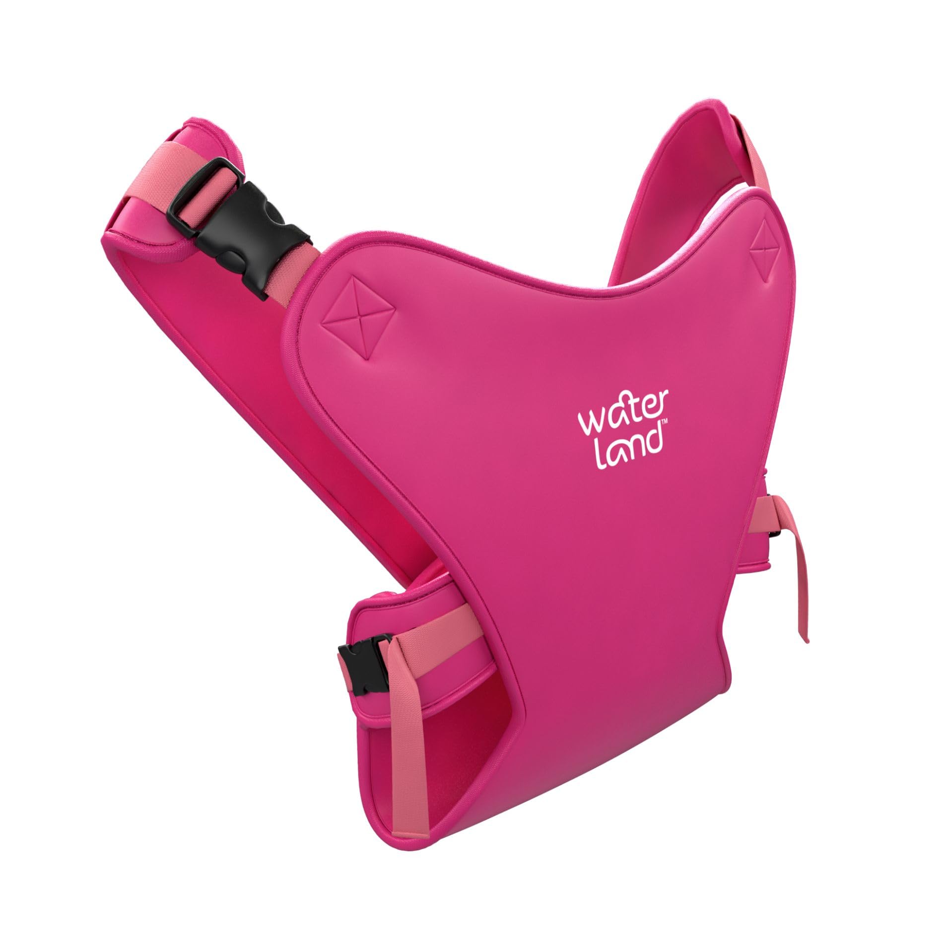 WaterLand Marsupio innovativo seggiolino per acqua e terra, rosa, cinghia toracica impermeabile per bambini con cinghie regolabili, seggiolino leggero per il trasporto per piscina e spiaggia