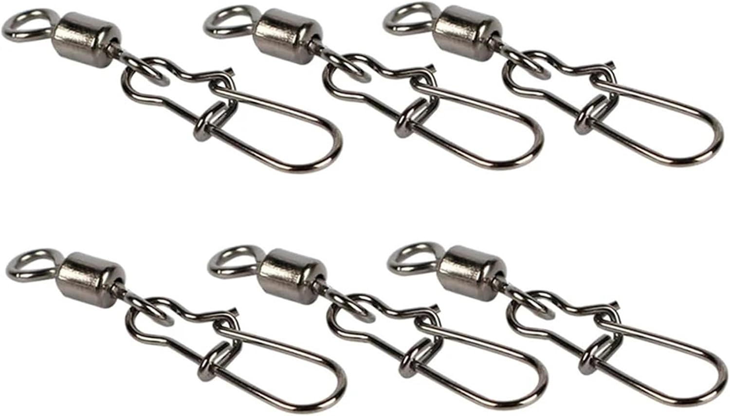 Snap Swivels 400pcs Fishing Swivel Snaps 4-12# Rolling Bearing Duo-Lock Connector Kit Saltwater Freshwater Lure Tackle