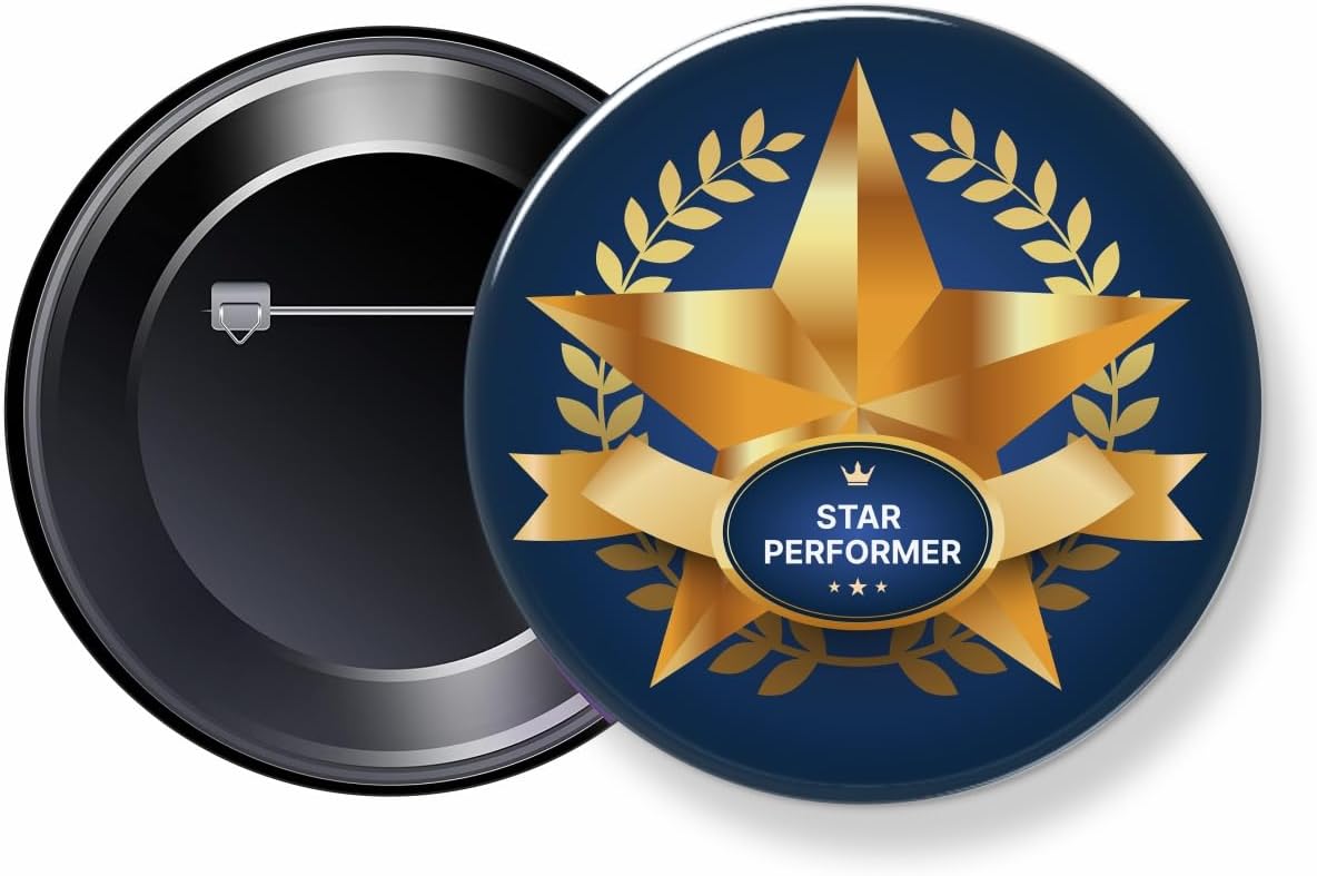 Star Performer Button Badges - PACK OF 10 PCS