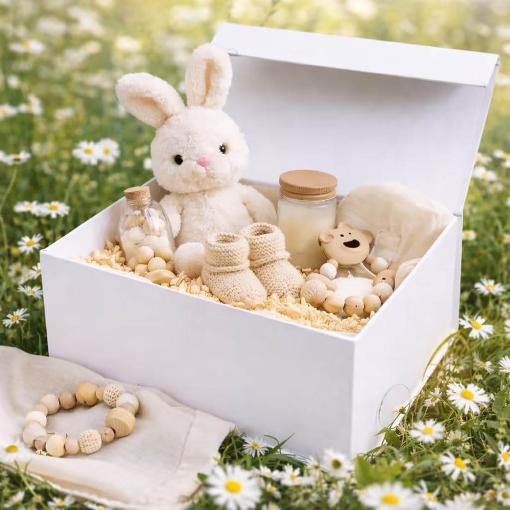 MOYEUPAC White Gift Box,9" X 7" X 4" with Lids for Presents Magnetic Closure Gift Packaging for Mother's Day, Christmas, Halloween, Birthday and Various Holidays (White) image 5