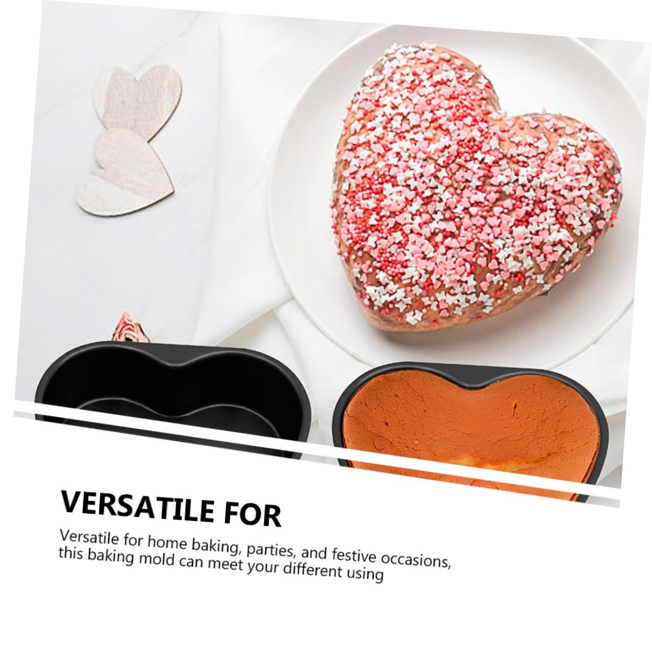 Molde para Tartas Forma de Corazón con Fondo Desmontable Molde de Aluminio Antiadherente para Bizcochos Pequeños Bandeja Útil para Hornear Casa y Fiestas Resistente y Duradero