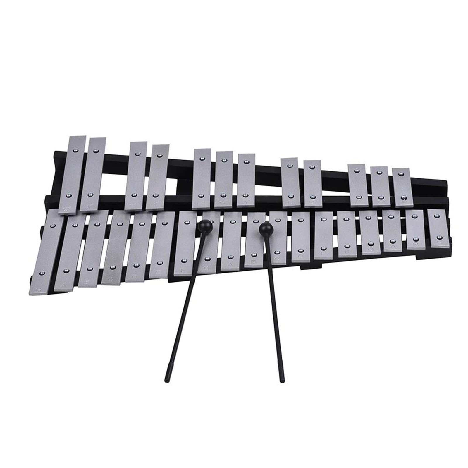 Ksylofon Składany 30-nutowy Ksylofon Glockenspiel Drewniana Rama Pręty Aluminiowe Perkusyjny Instrument Muzyczny Z Torbą Do Przenoszenia