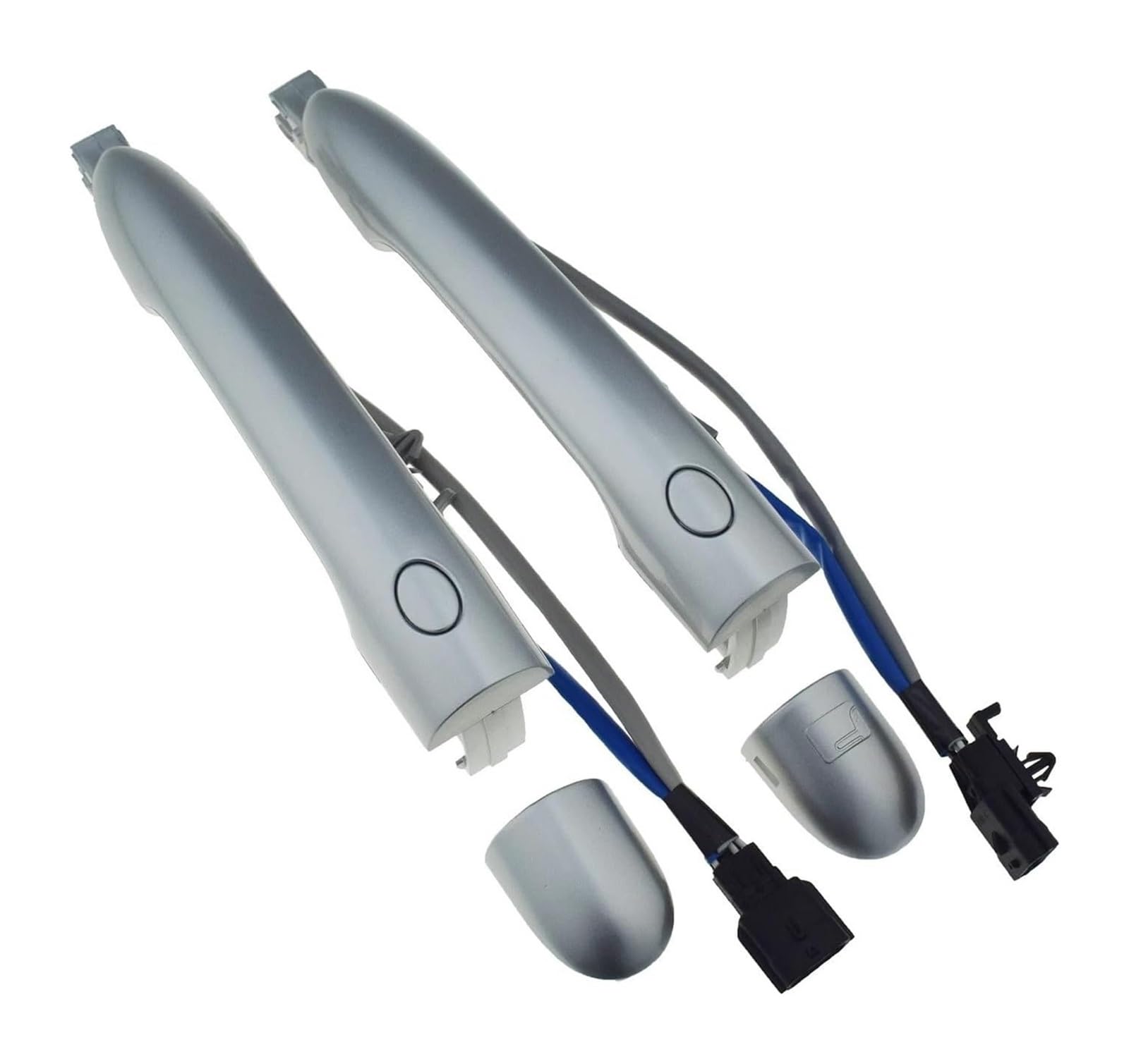 WEKPOPMEVL Outside Door Handle Cover for Koleos 2009-2018 80640?JY01B 80640?JY01A 80647-JY01A 80647JY01A Car Exterior Door Handles Silver Outer Outside(Front Pair 2pcs)