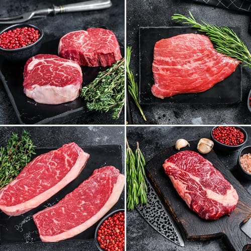 Boxed Halal Meat Bundles – Curated Halal Meat Boxes for Every Occasion, Hand-Cut Halal-Certified Selections, Premium Quality for Families, Events, and Meal Prep (Steak Sampler Gift Box)