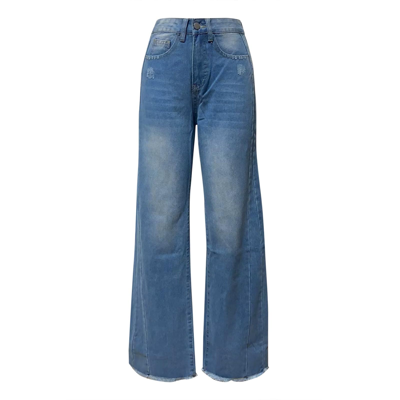 Vaqueros Anchos Mujer Pantalon Vaquero Pantalón Ligero Tejanos Primavera Invierno Pantalones Baggy Ropa Rectos Casual Elasticos Tallas Grandes Jeans